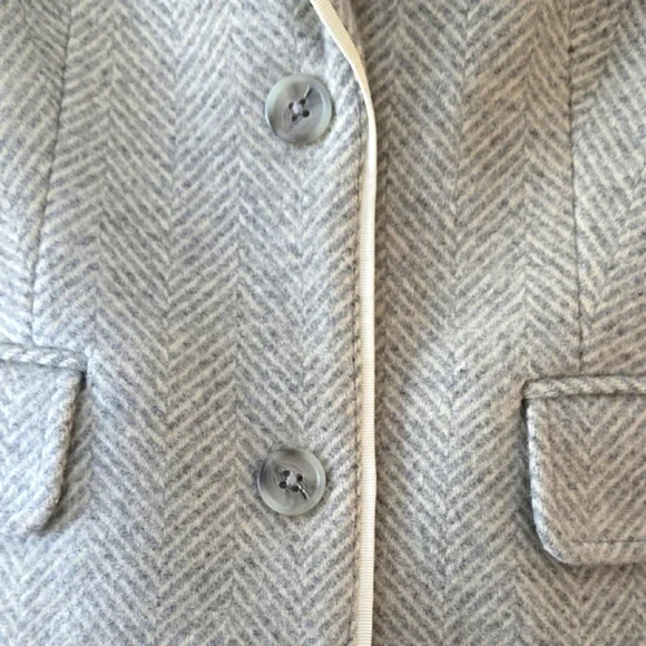 Vineyard Vines Women's Wool Herringbone Gray and White Blazer sz 00